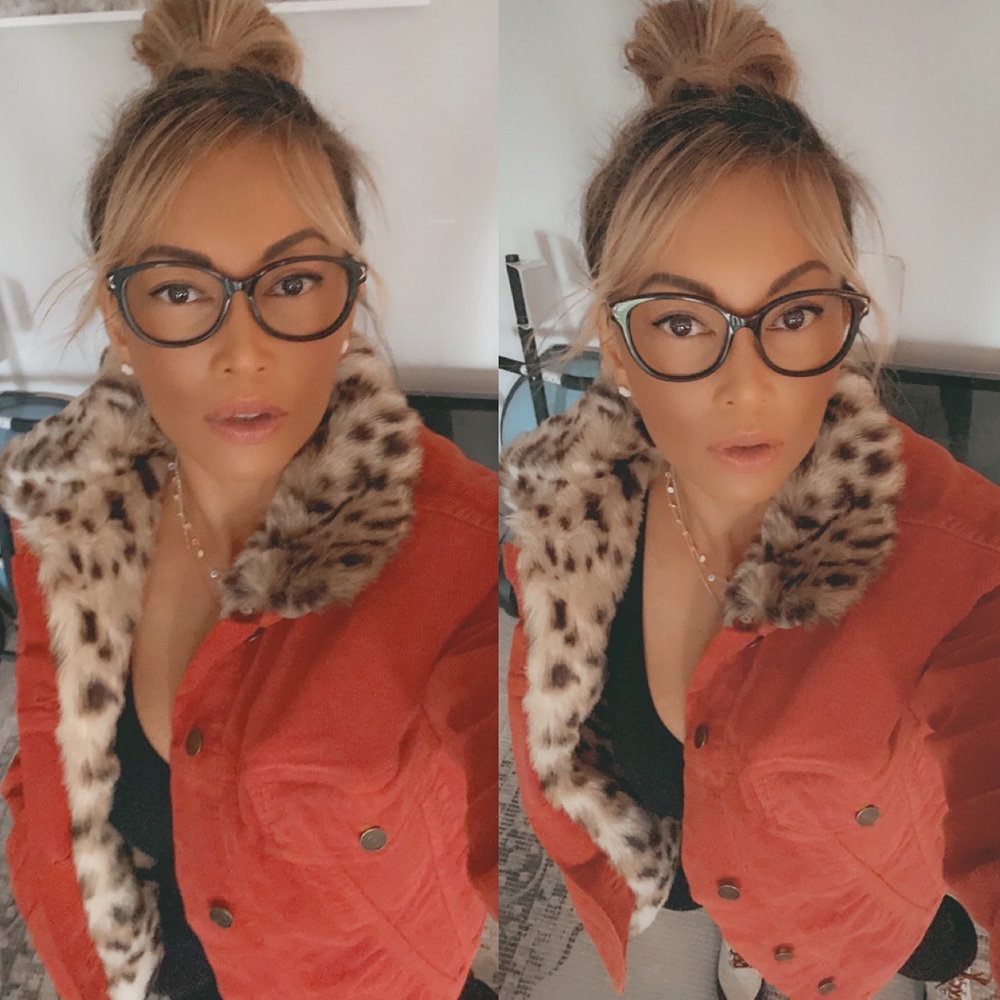 PAM & GELA FAUX FUR LINED CORDUROY TRUCKER JACKET